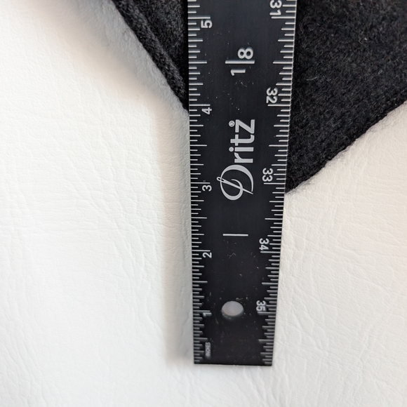 Celeste Wool Cashmere Black & Grey Colorblock Knit Shawl Poncho - Picture 8 of 9